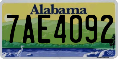 AL license plate 7AE4092