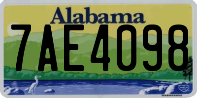 AL license plate 7AE4098