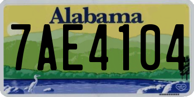 AL license plate 7AE4104