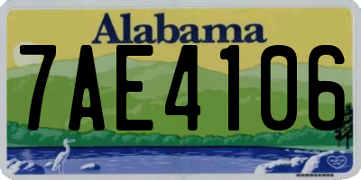 AL license plate 7AE4106