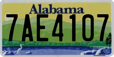 AL license plate 7AE4107