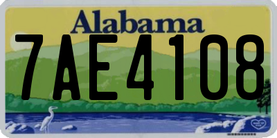 AL license plate 7AE4108