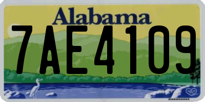AL license plate 7AE4109