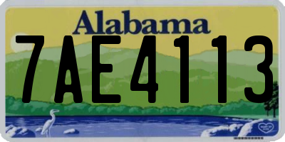 AL license plate 7AE4113