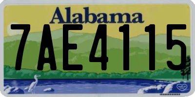 AL license plate 7AE4115