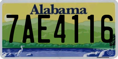 AL license plate 7AE4116