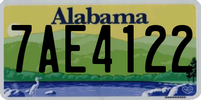 AL license plate 7AE4122