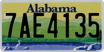 AL license plate 7AE4135