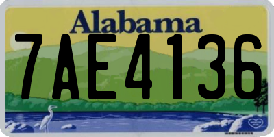 AL license plate 7AE4136