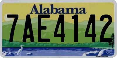 AL license plate 7AE4142