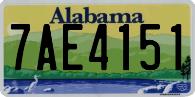 AL license plate 7AE4151
