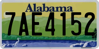 AL license plate 7AE4152