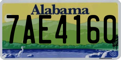 AL license plate 7AE4160