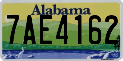 AL license plate 7AE4162