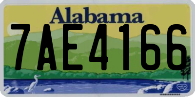 AL license plate 7AE4166