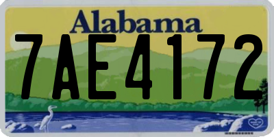 AL license plate 7AE4172