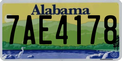 AL license plate 7AE4178