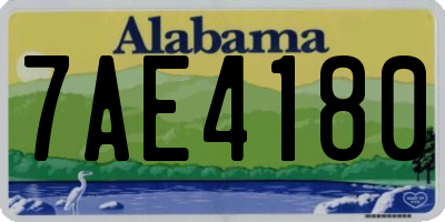 AL license plate 7AE4180