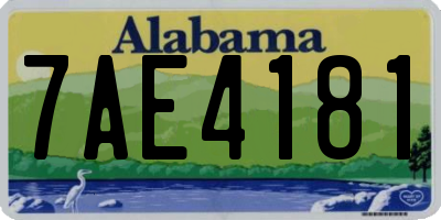 AL license plate 7AE4181