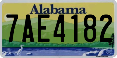 AL license plate 7AE4182