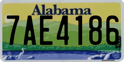 AL license plate 7AE4186
