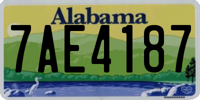 AL license plate 7AE4187