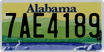 AL license plate 7AE4189