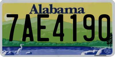 AL license plate 7AE4190