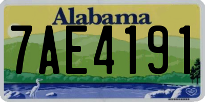 AL license plate 7AE4191