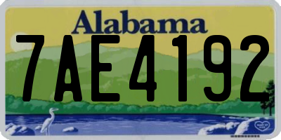 AL license plate 7AE4192