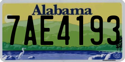 AL license plate 7AE4193