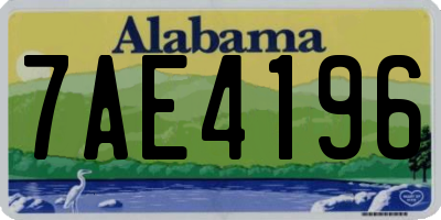 AL license plate 7AE4196