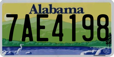 AL license plate 7AE4198