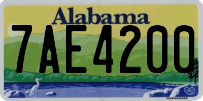 AL license plate 7AE4200