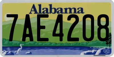 AL license plate 7AE4208