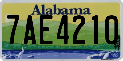 AL license plate 7AE4210