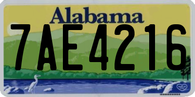 AL license plate 7AE4216