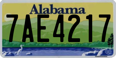 AL license plate 7AE4217