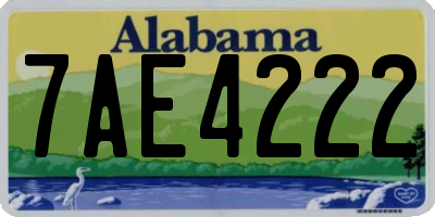 AL license plate 7AE4222