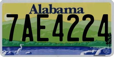 AL license plate 7AE4224