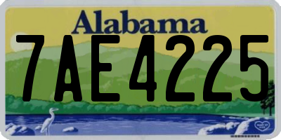 AL license plate 7AE4225