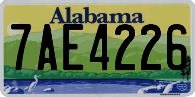 AL license plate 7AE4226