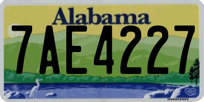 AL license plate 7AE4227