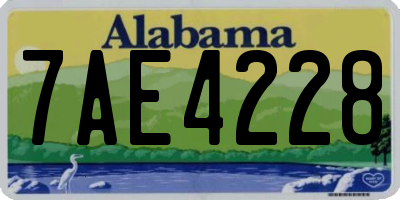 AL license plate 7AE4228