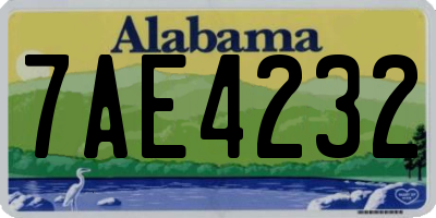 AL license plate 7AE4232