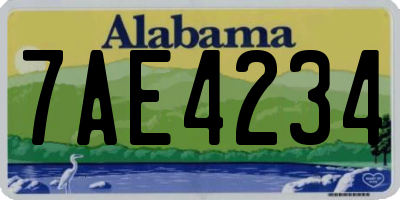 AL license plate 7AE4234