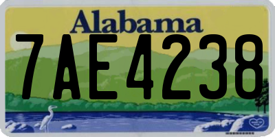 AL license plate 7AE4238