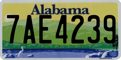 AL license plate 7AE4239