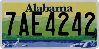 AL license plate 7AE4242
