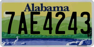 AL license plate 7AE4243
